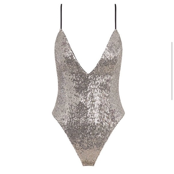 For Love And Lemons Tops - Silver Sequin Women's Top
